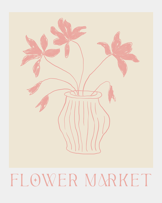 Flower Market Vase Art Print