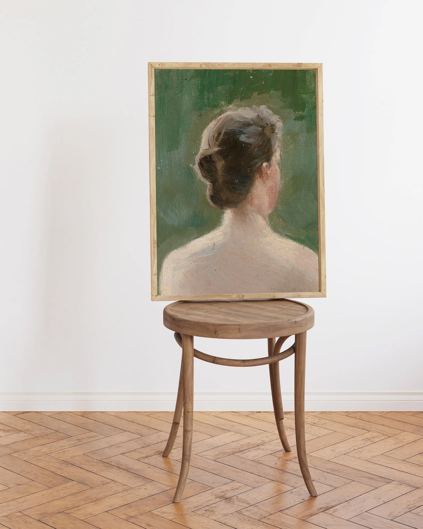 Woman in Green Portrait Art Print