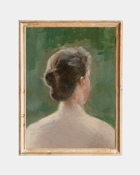 Woman in Green Portrait Art Print