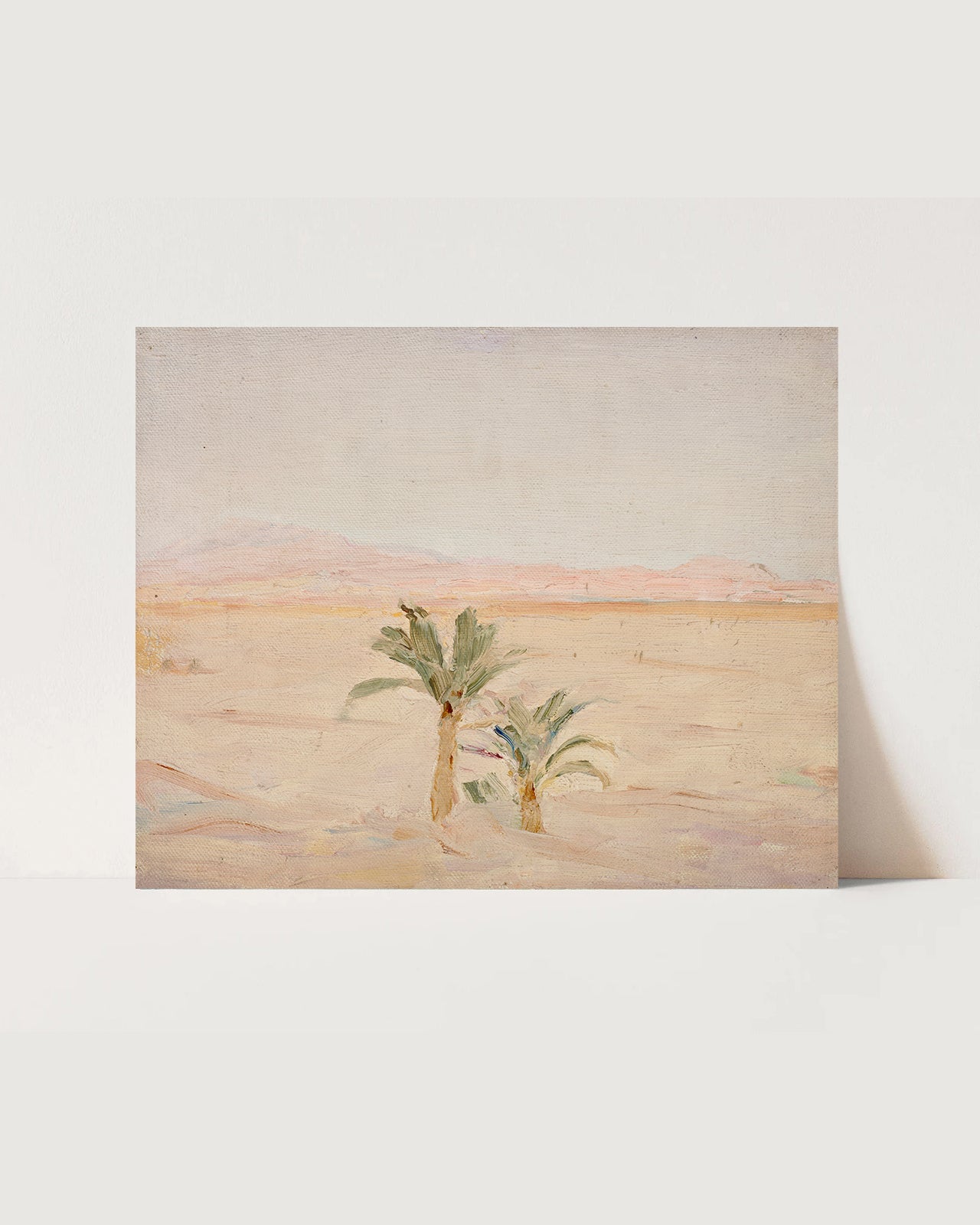 Pink Sunset Palm Trees Art Print