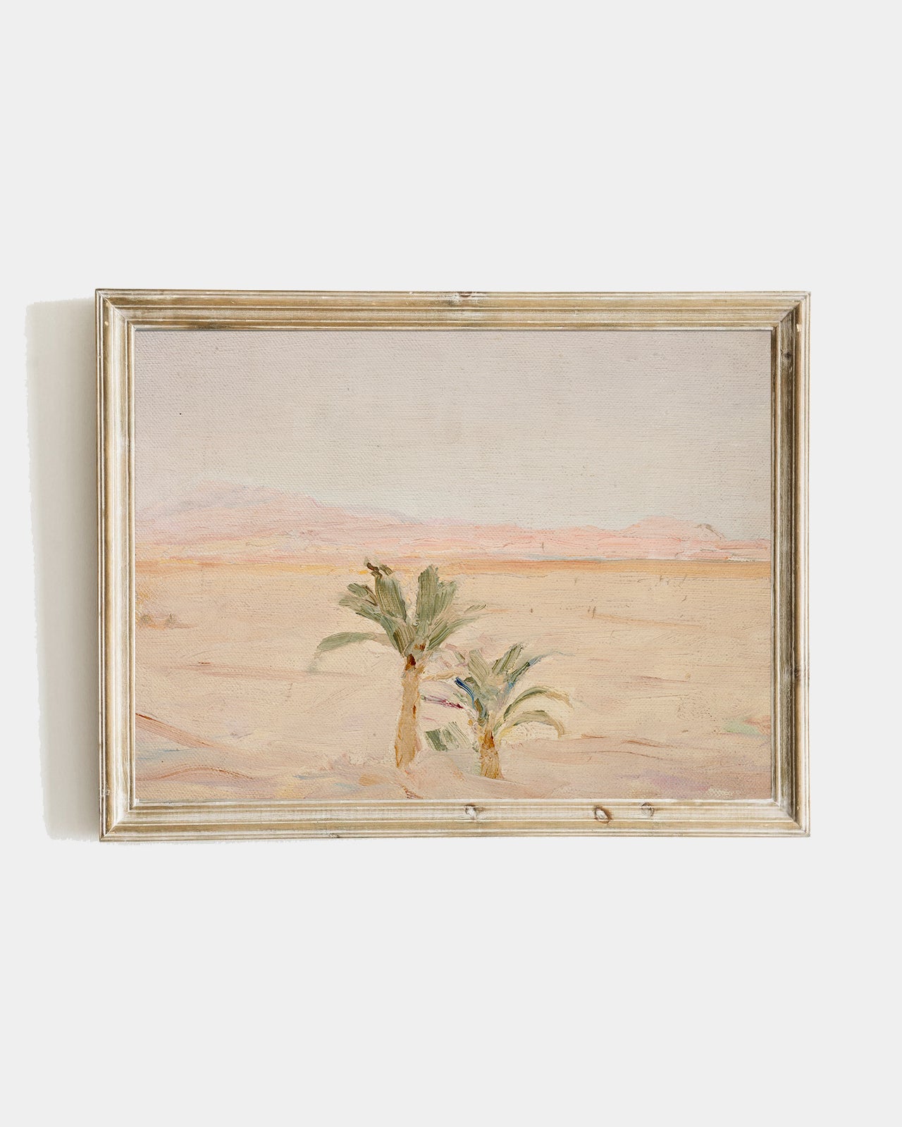 Pink Sunset Palm Trees Art Print