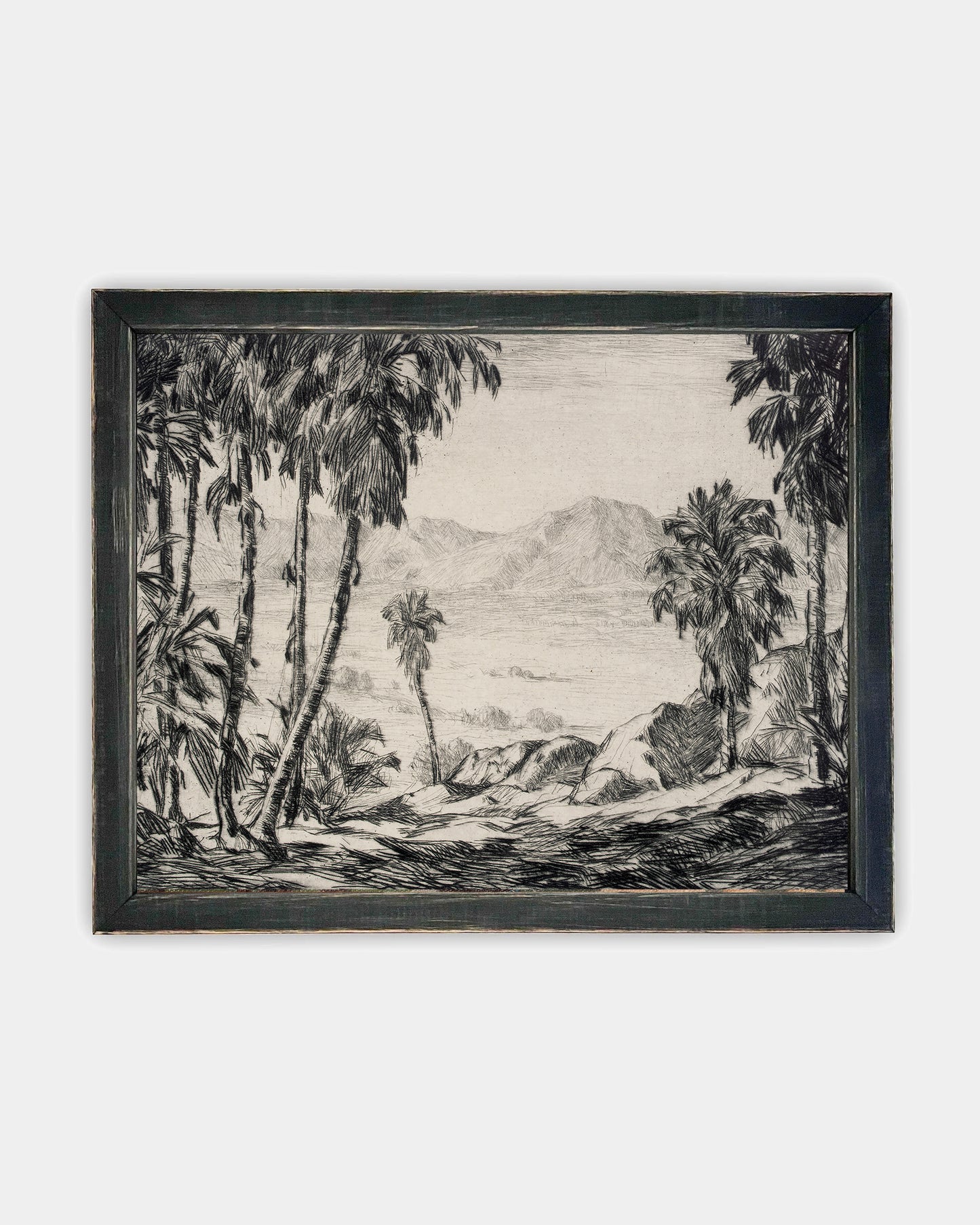 Black + White Palm Trees Art Print