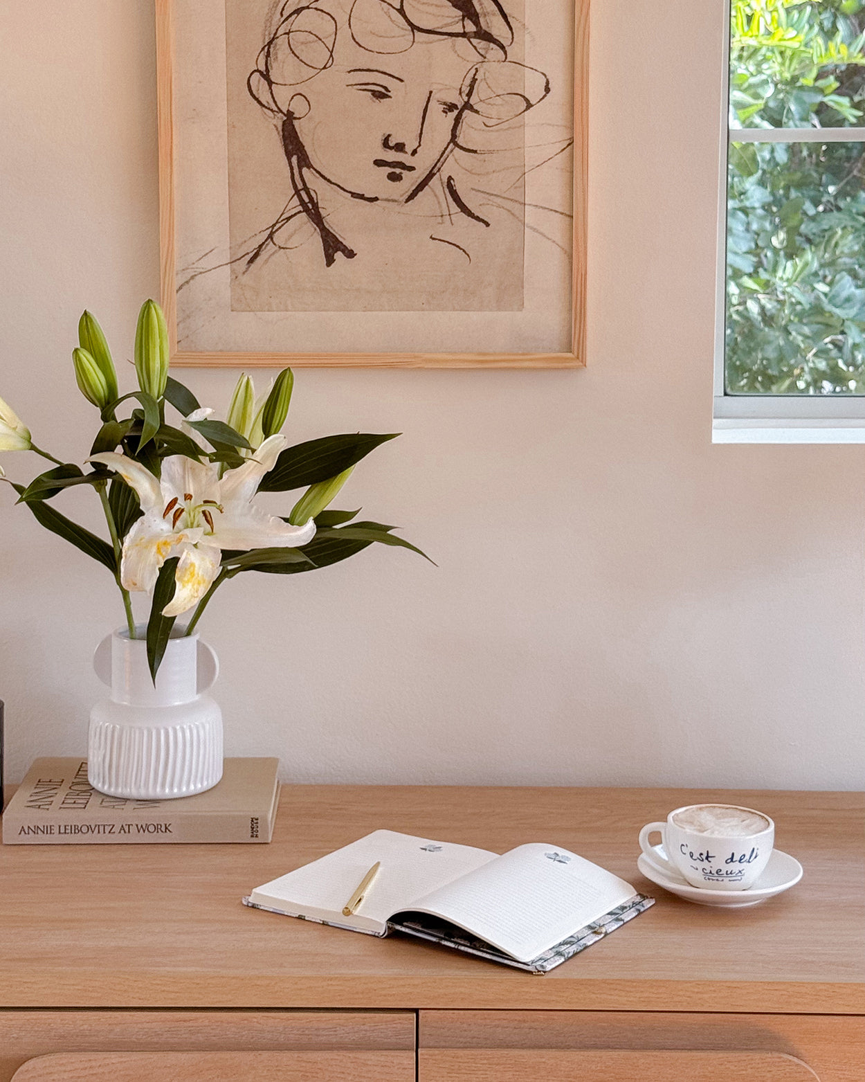 Aspen White Pleated Vase