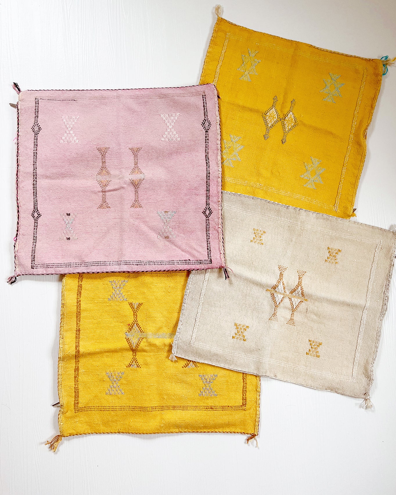 Sunny Mustard Cactus Silk Pillow