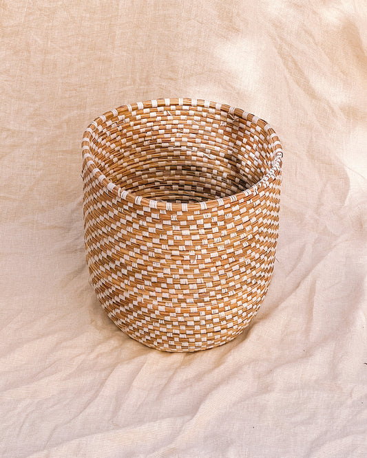 Cleo Tall Checker Basket