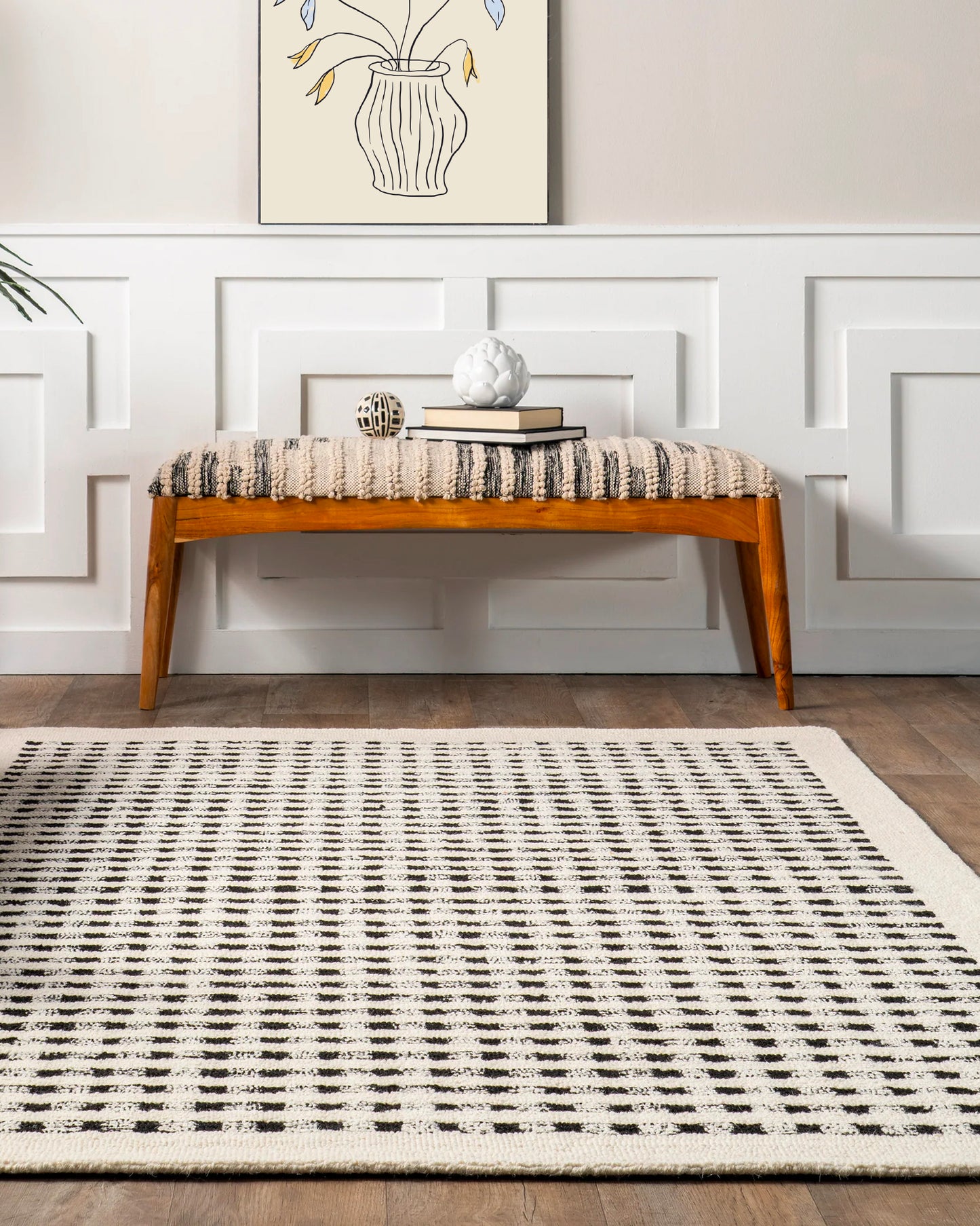 Clio Checkered Wool Rug