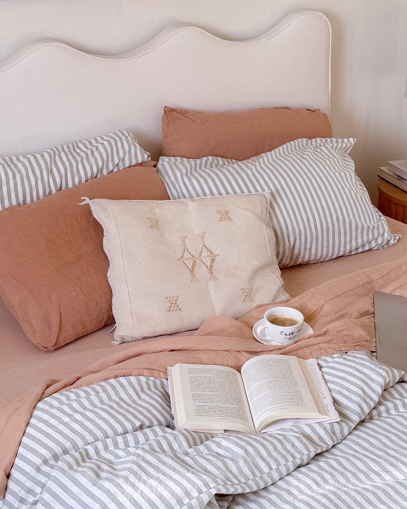 Beige Cactus Silk Pillow