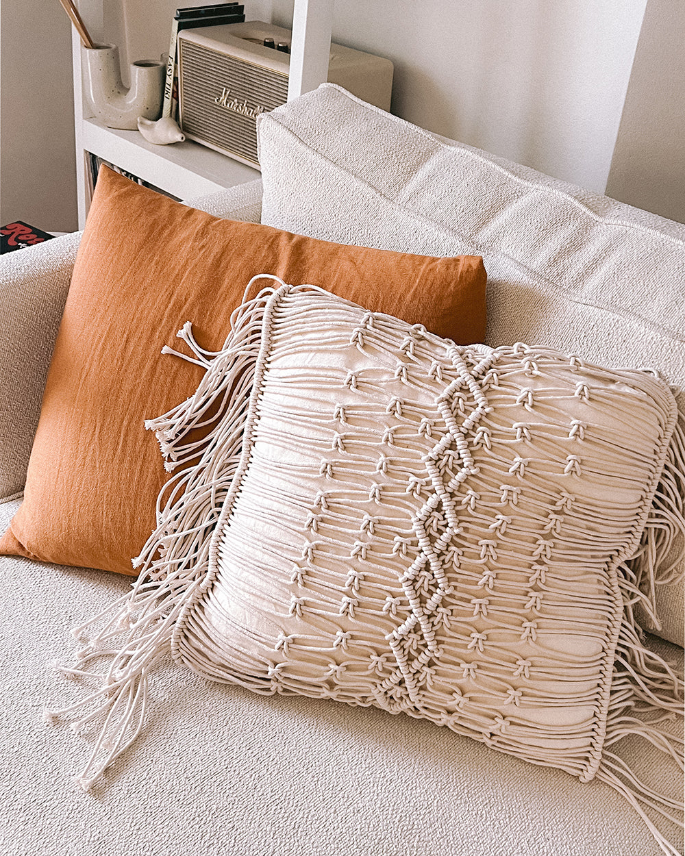 Macrame Fringe Pillow