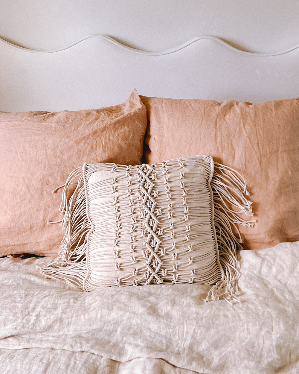 Macrame Fringe Pillow