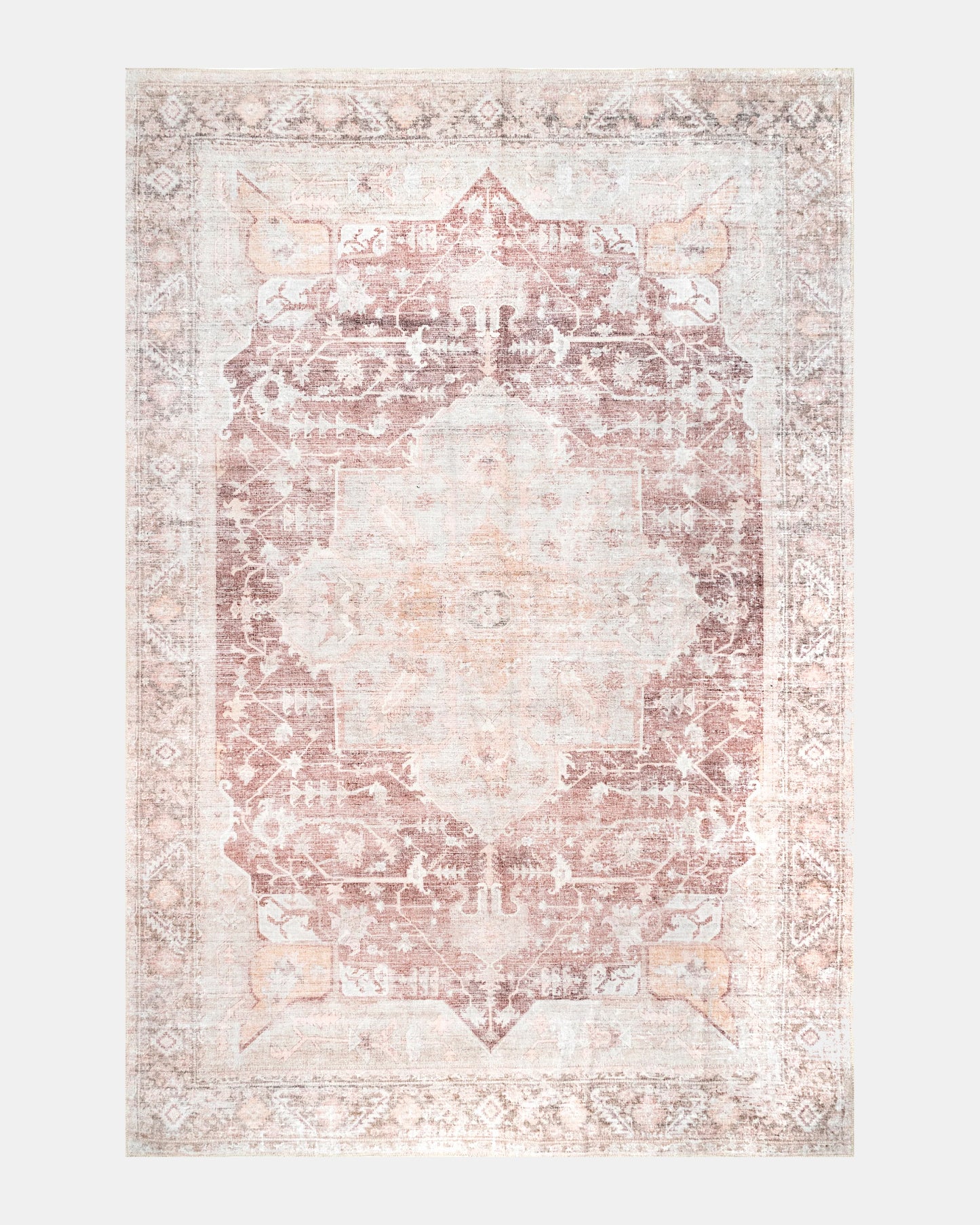 Lila Faded Patterned Washable Rug