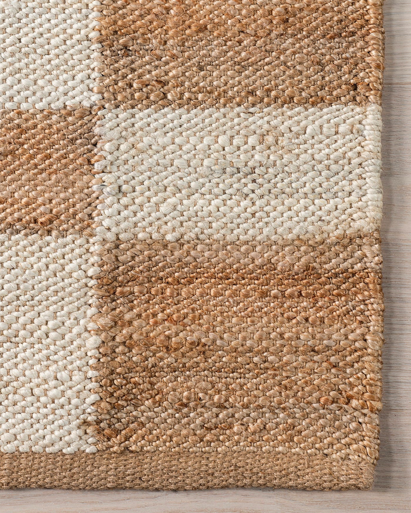 Sand Checkerboard Jute Rug