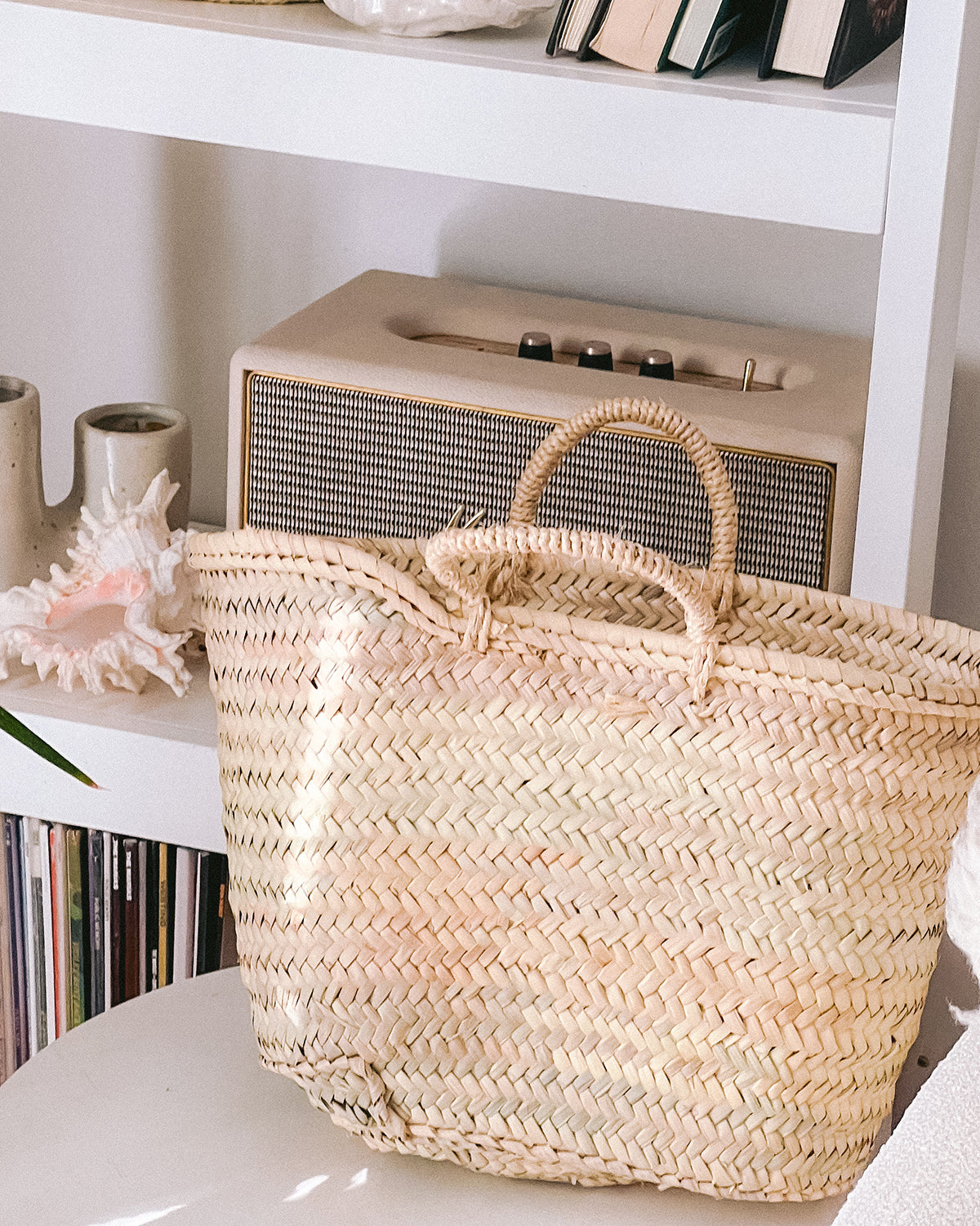 Straw French Market Basket