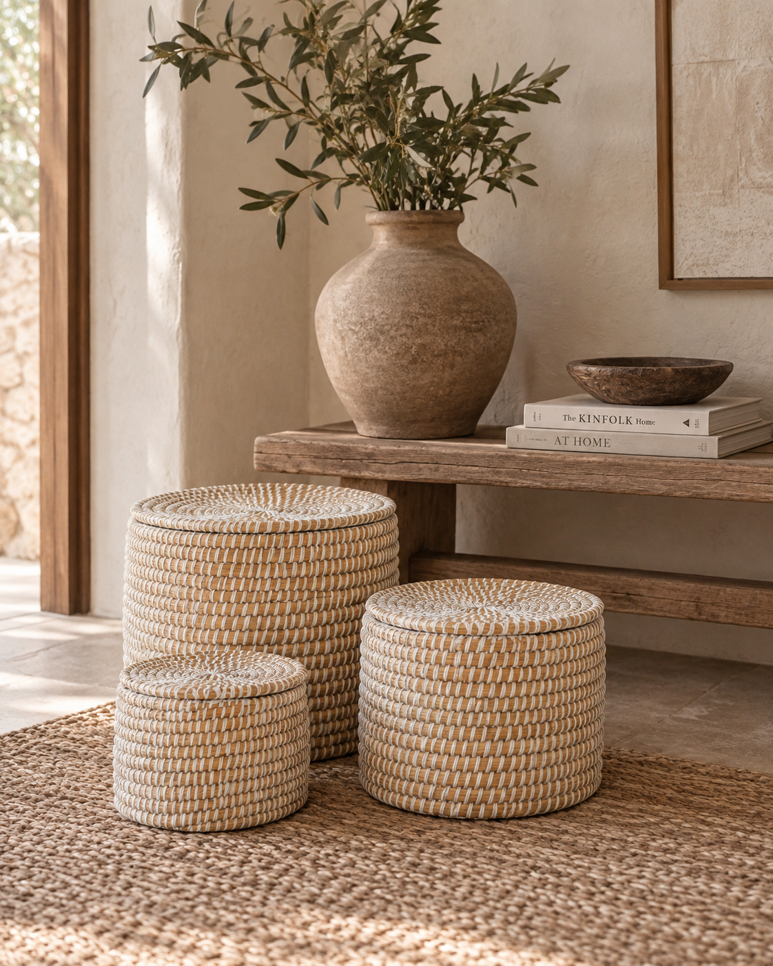White Woven Storage Basket
