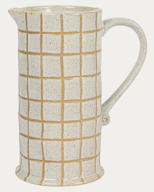 Grid Ceramic Pitcher