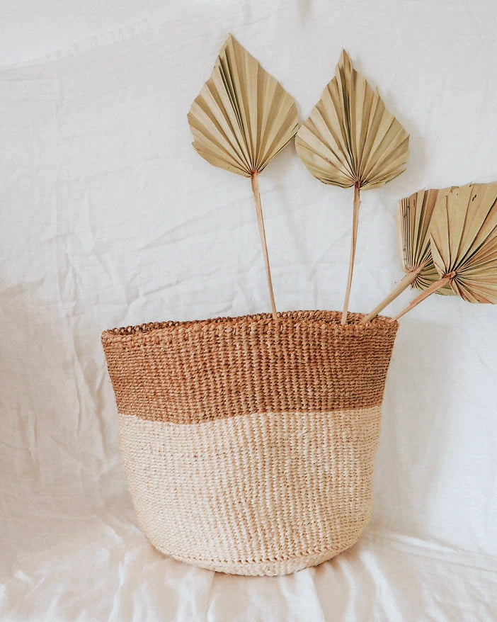 Vanilla Dipped Sisal Storage Basket