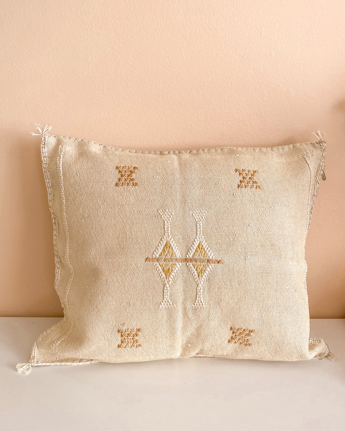 Sofia Beige Cactus Silk Pillow