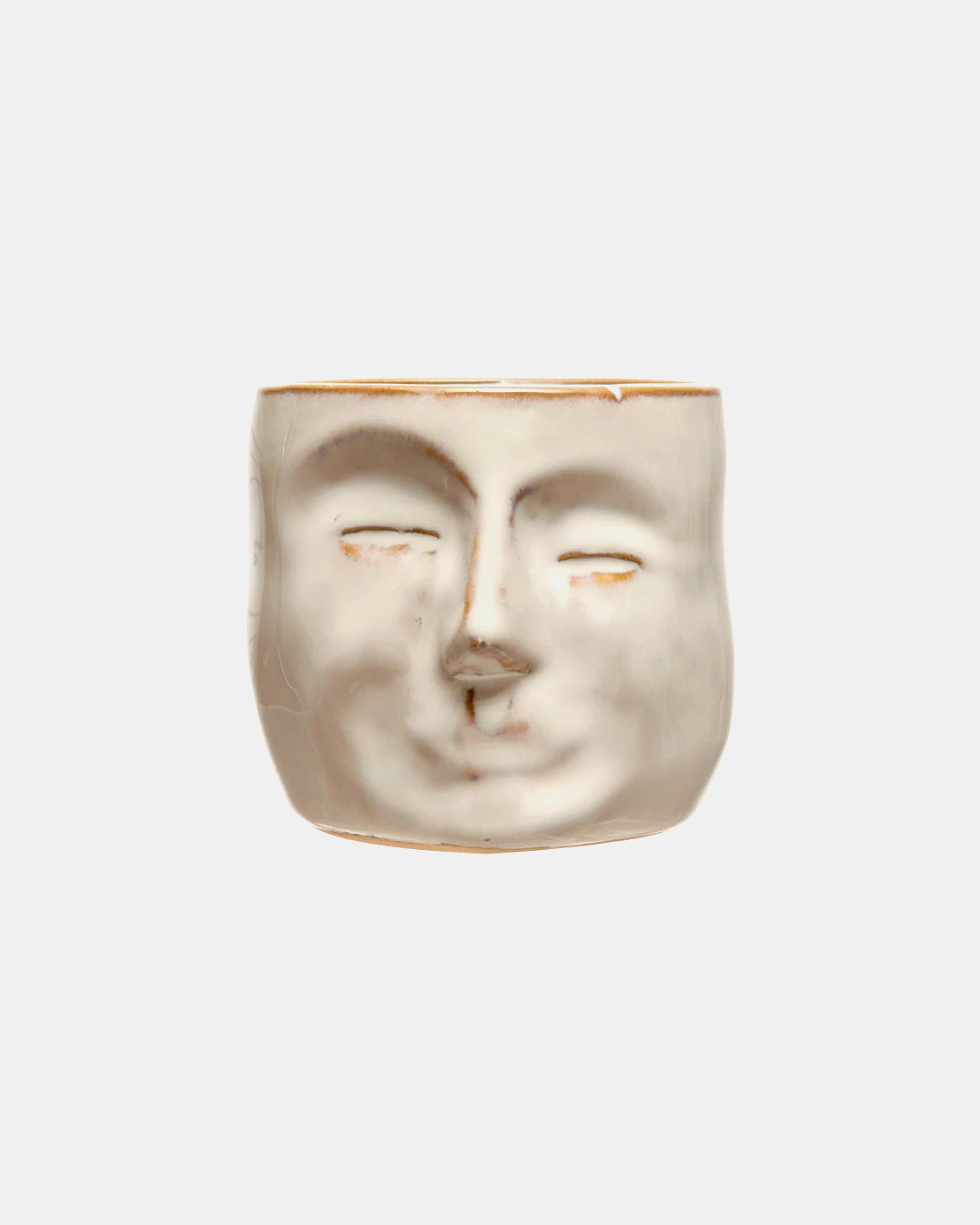 Cream Stoneware Mini Face Planter