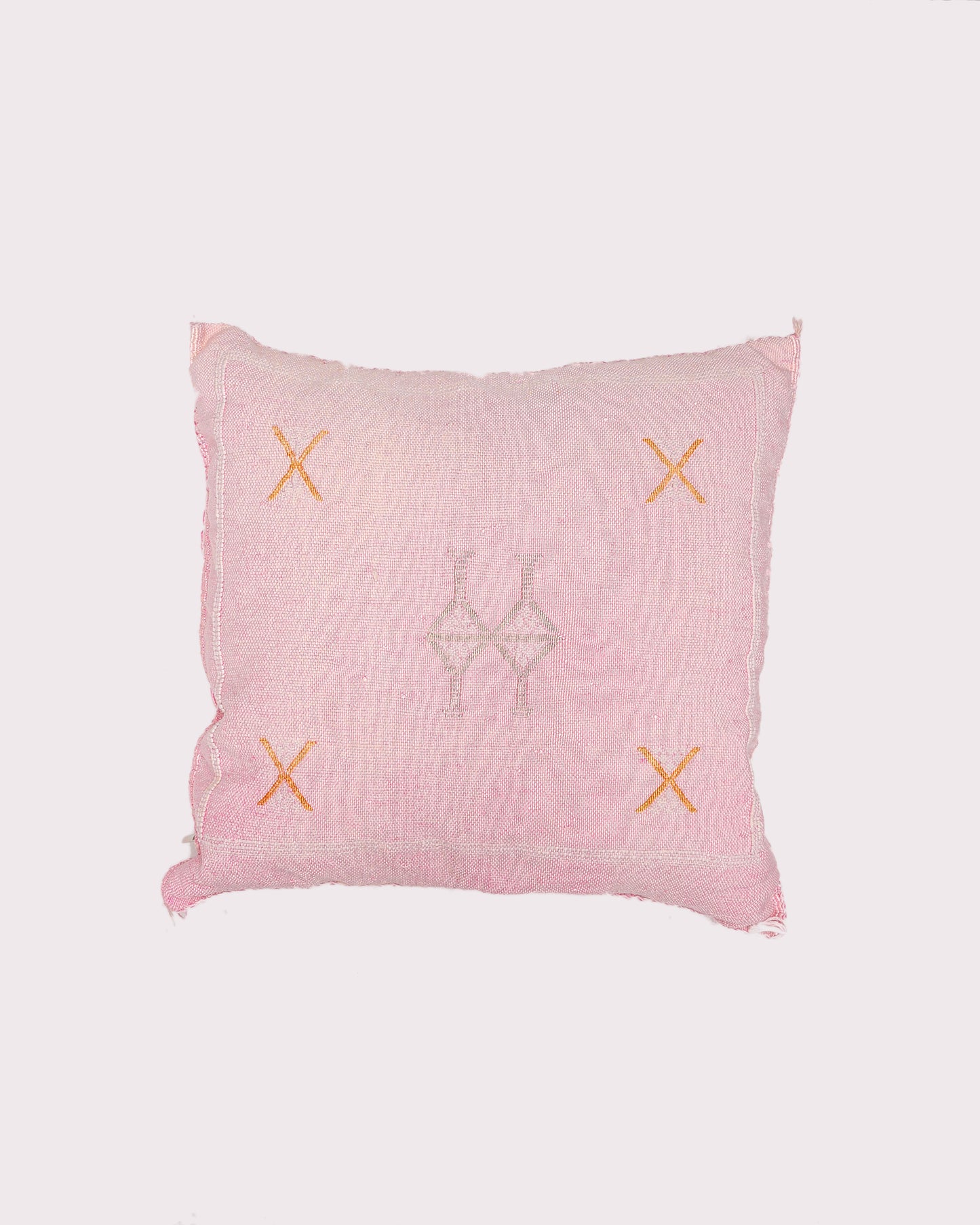 Georgia Faded Pink Cactus Silk Pillow