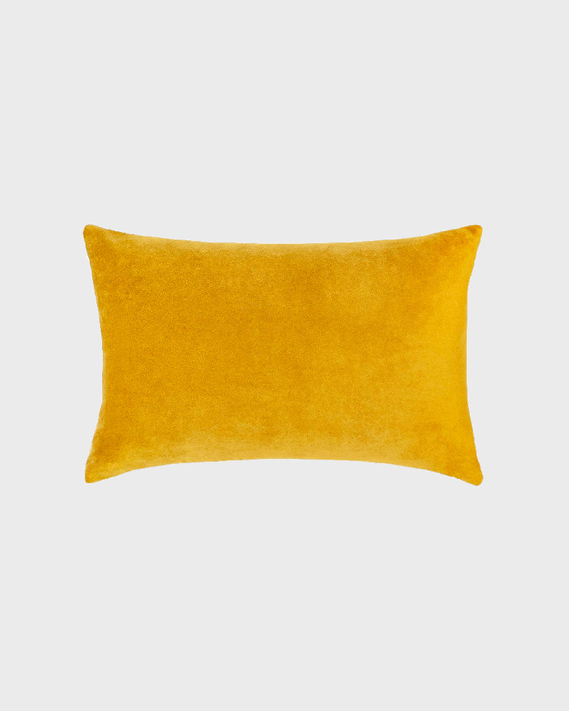 Mustard Velvet Decorative Throw Pillow Hesby