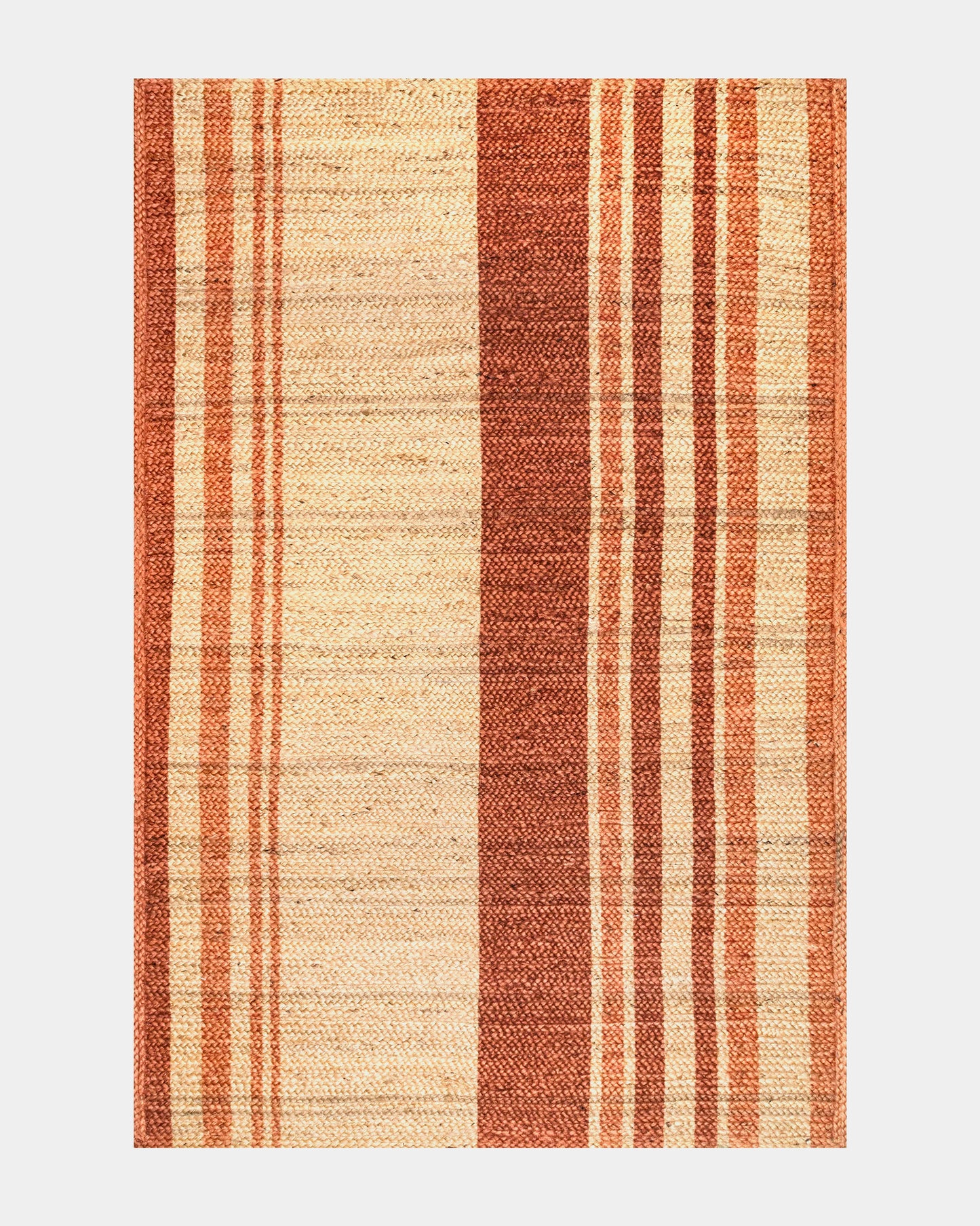 Rust Stripe Jute Rug