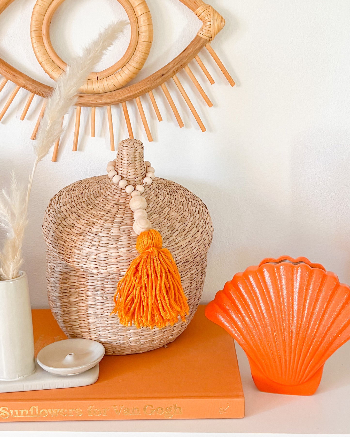 Leo Orange Sea Shell Vase