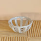 White Stoneware Basket Bowl