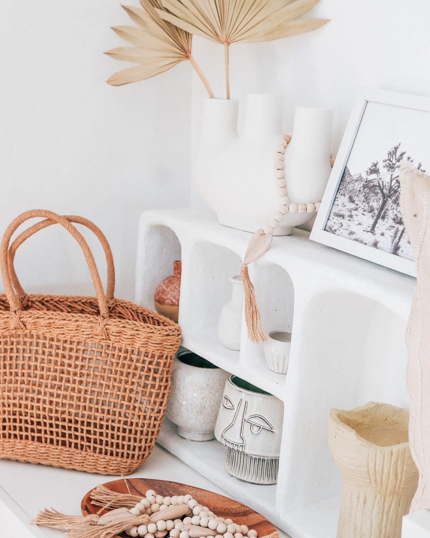 Woven Rattan Tote Bag