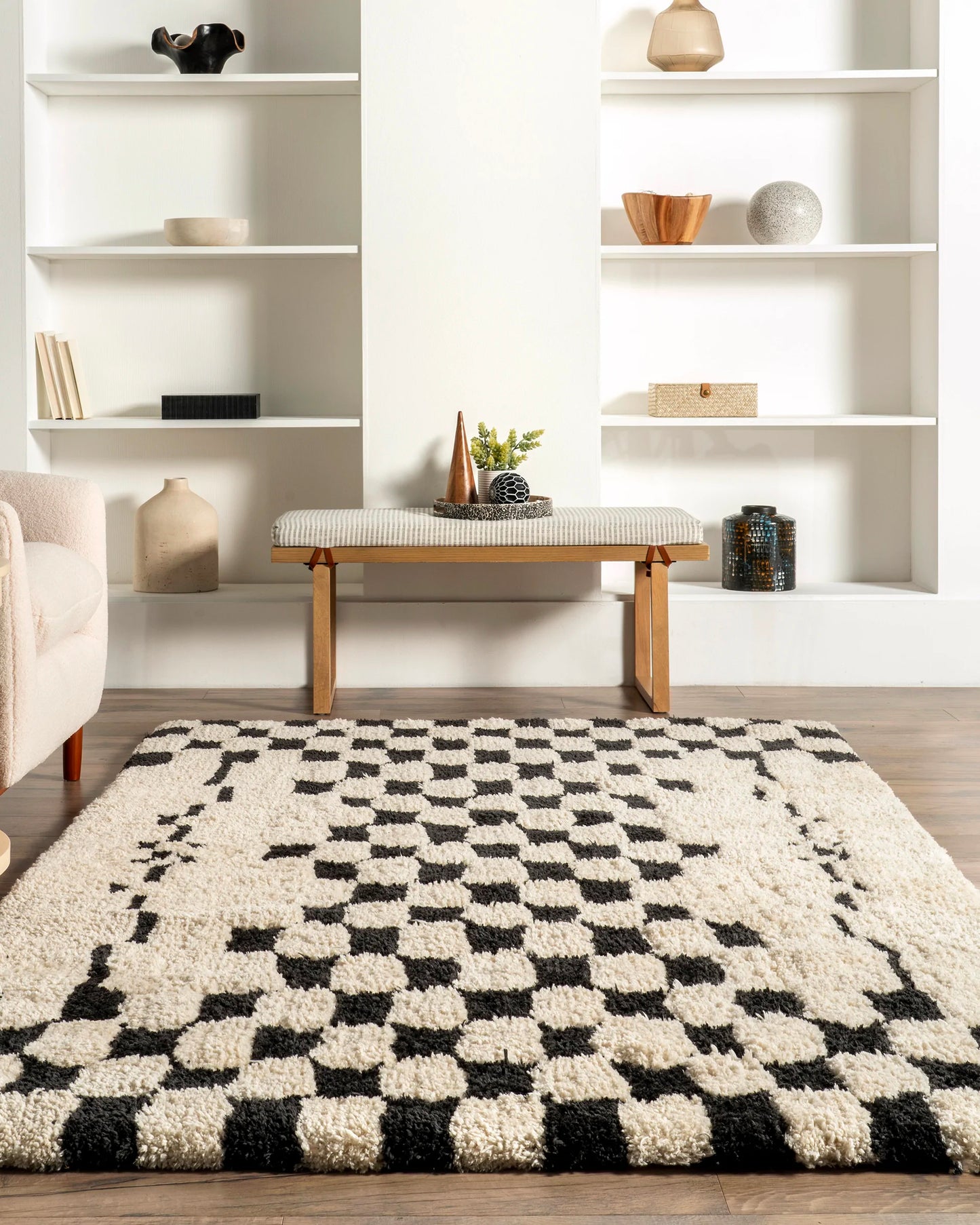 Donna Checkerboard Shag Rug