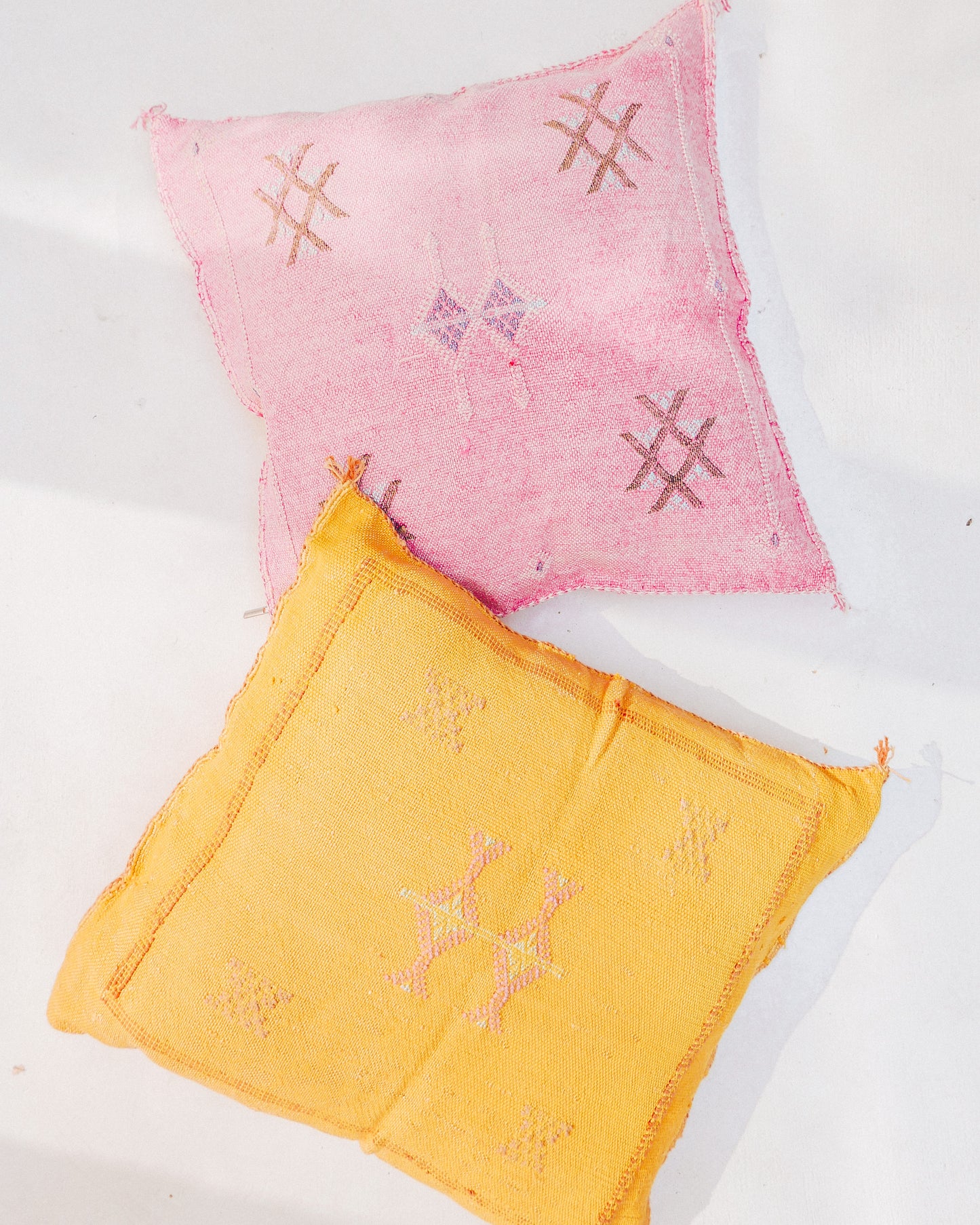 Mustard Cactus Silk Pillow