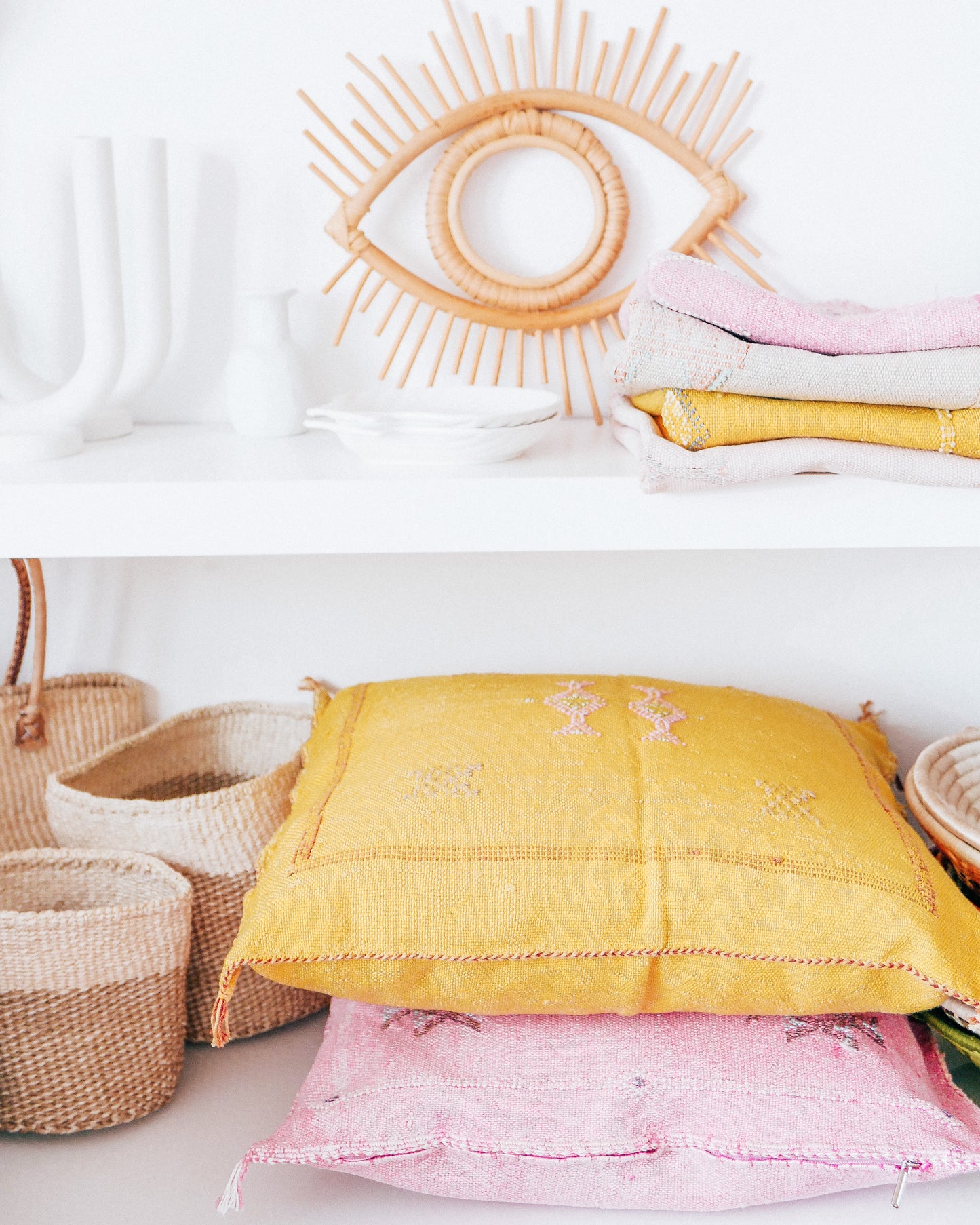Mustard Cactus Silk Pillow