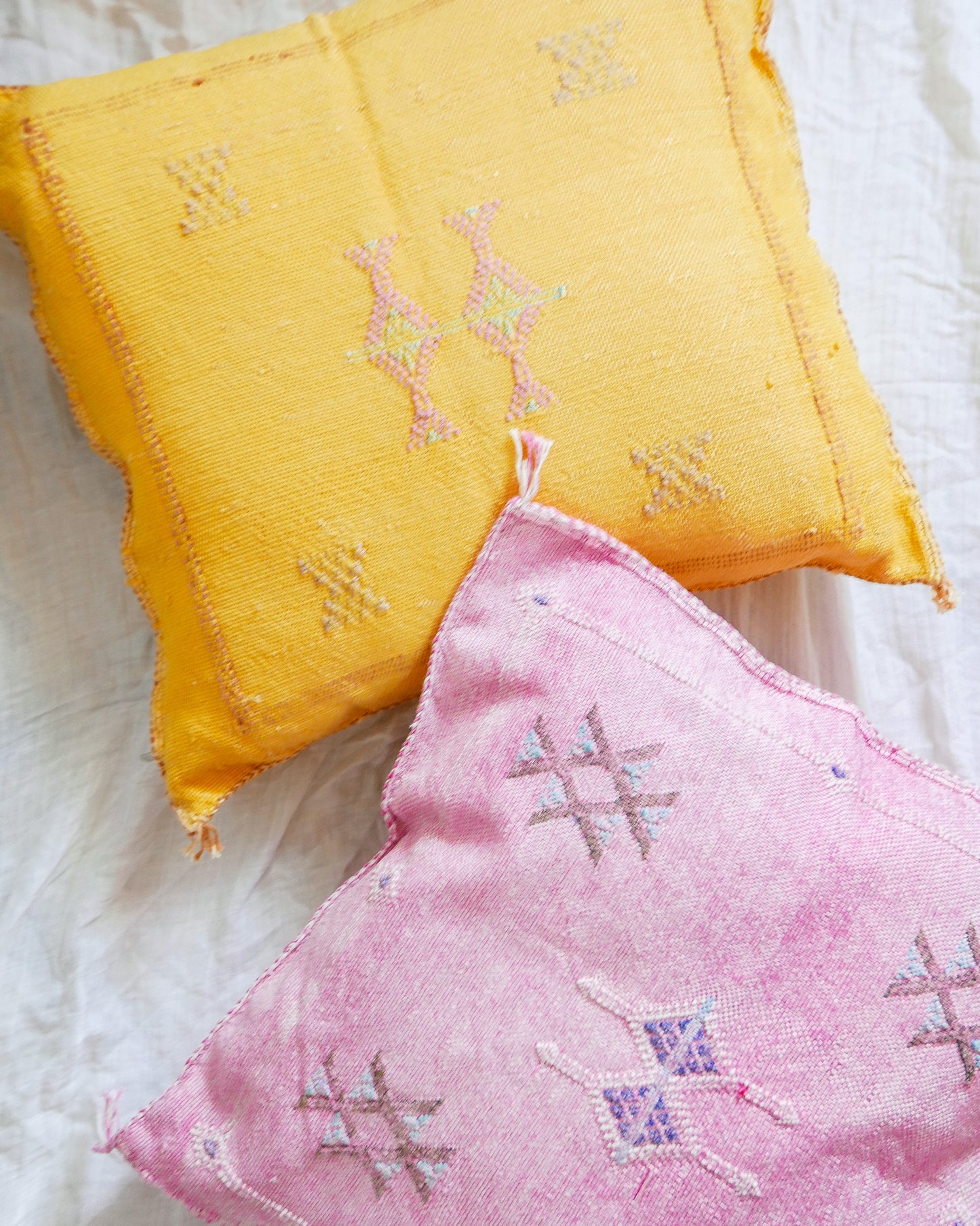 Pink Cactus Silk Pillow