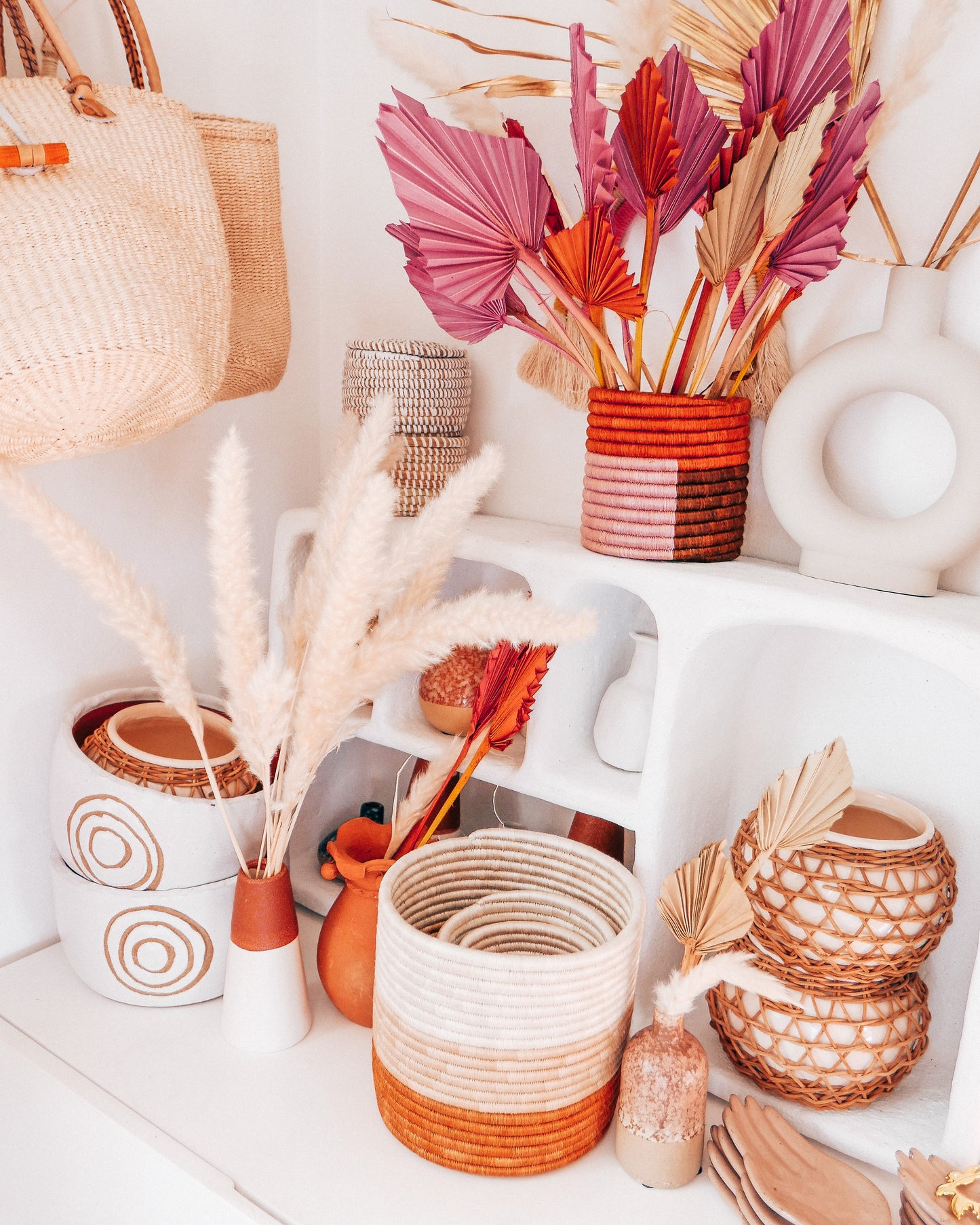 Sunset Striped Basket