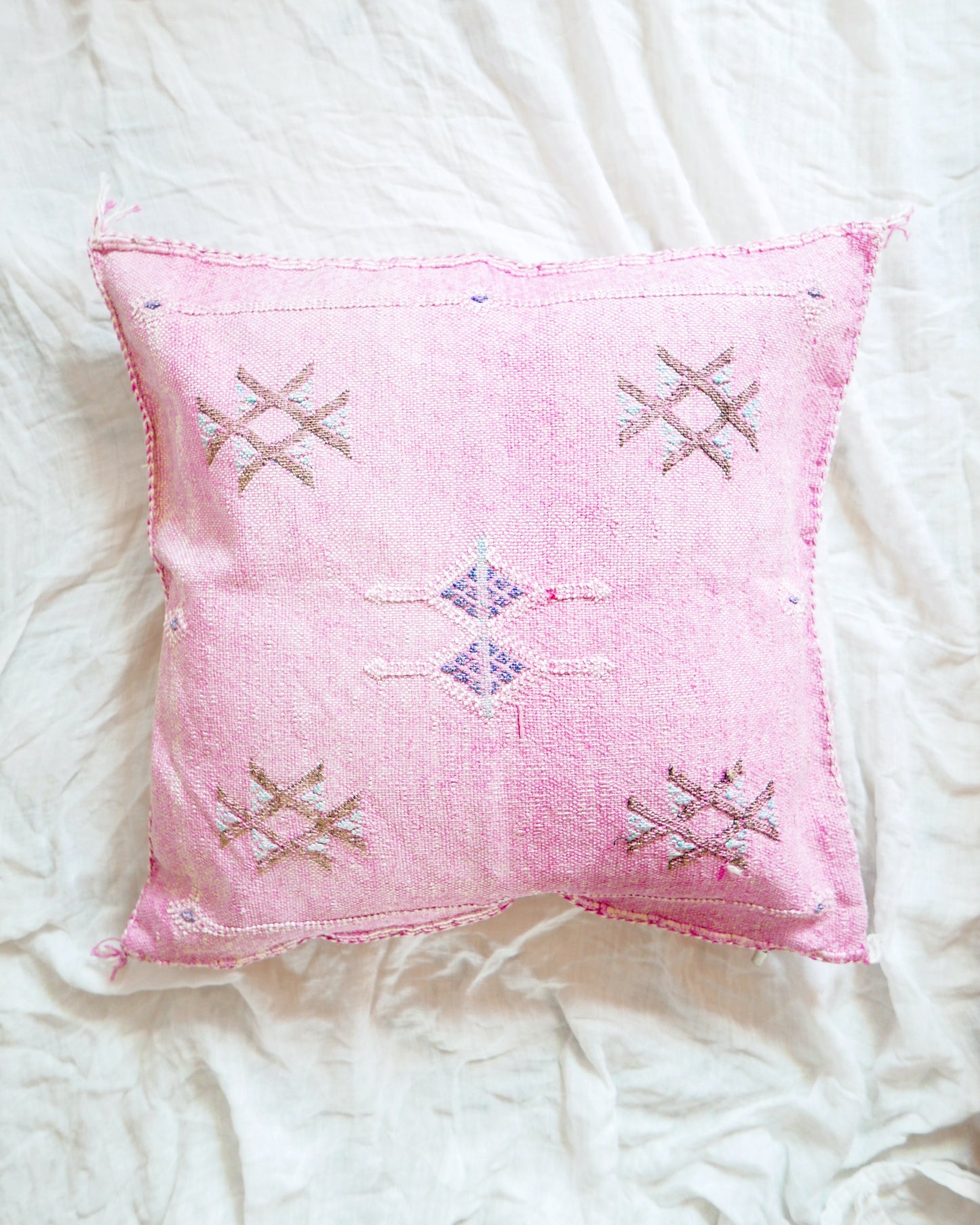Pink Cactus Silk Pillow