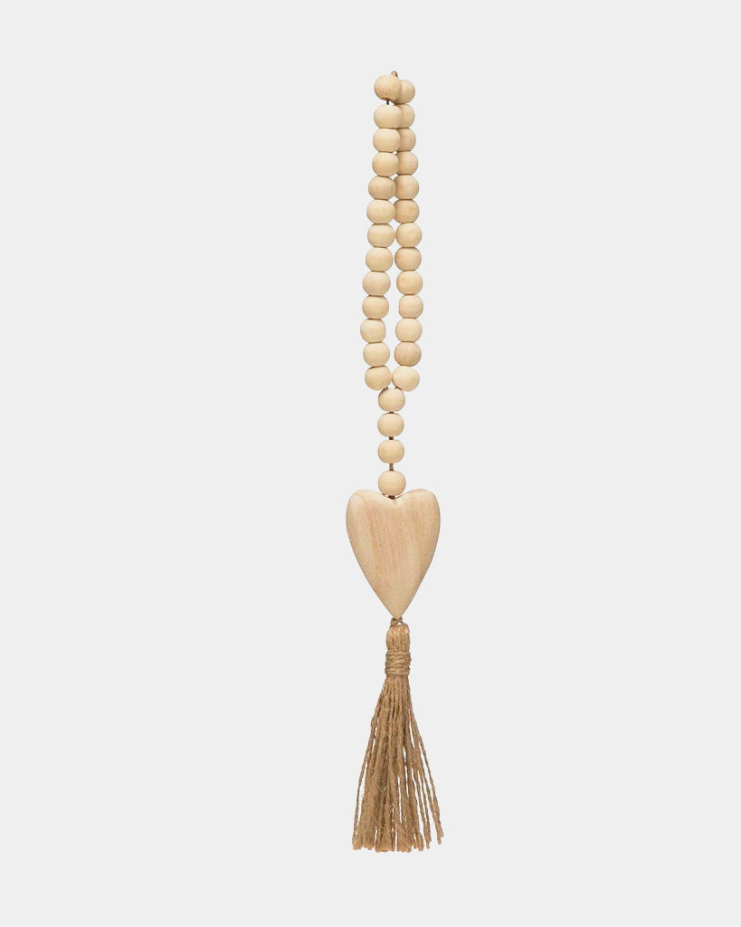 Wood Heart Tassel