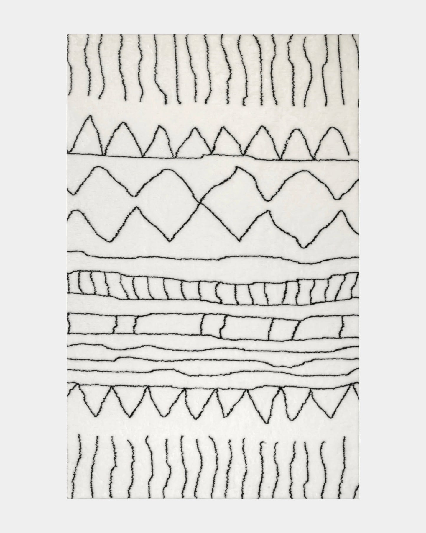 Abstract Striped Washable Shag Rug