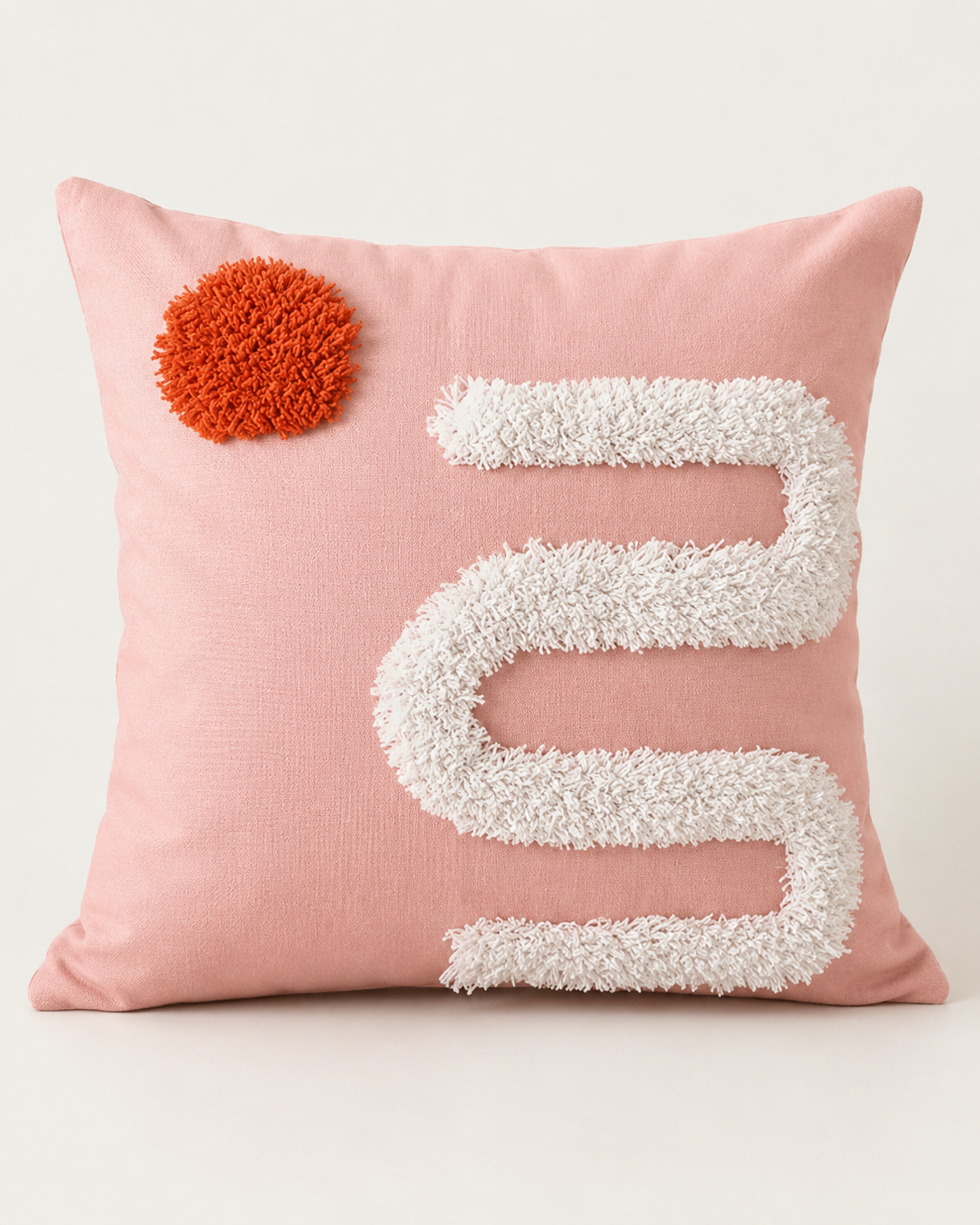 Abstract Tufted Pink Throw Pillow