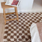 Brown Checkerboard Shag Rug