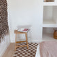 Brown Checkerboard Shag Rug
