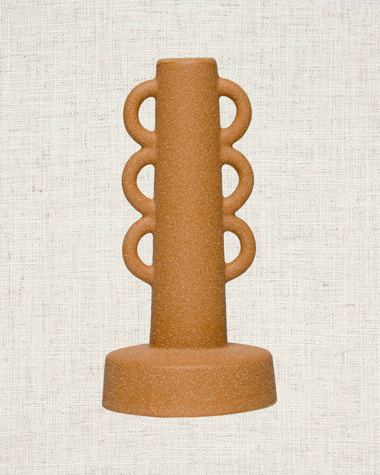Sandy Terracotta Taper Candle Holder