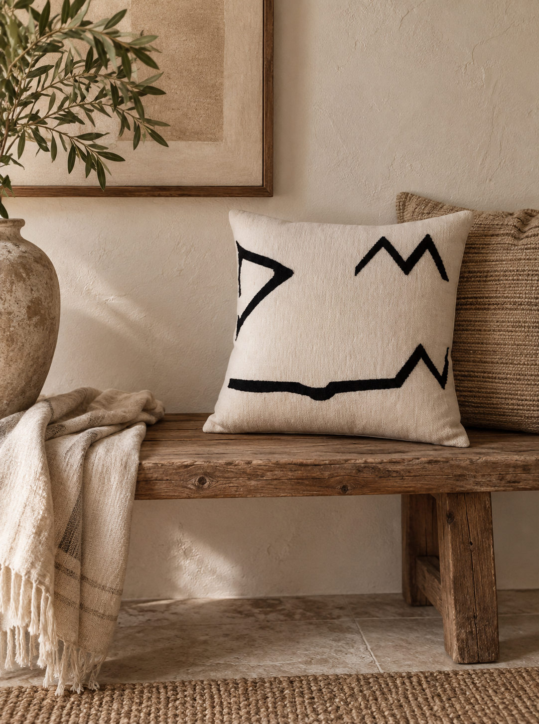 Monte Embroidered Throw Pillow