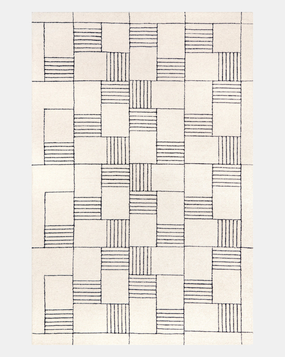 Checkered Tufted Wool Rug