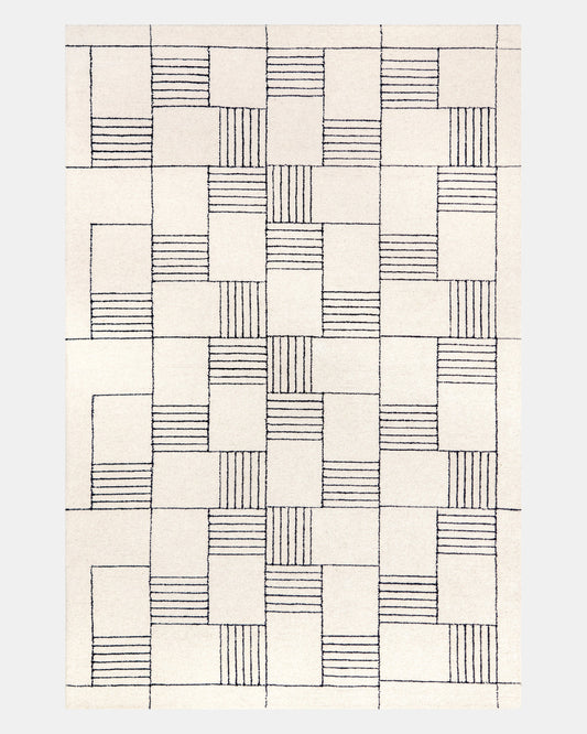 Checkered Tufted Wool Rug