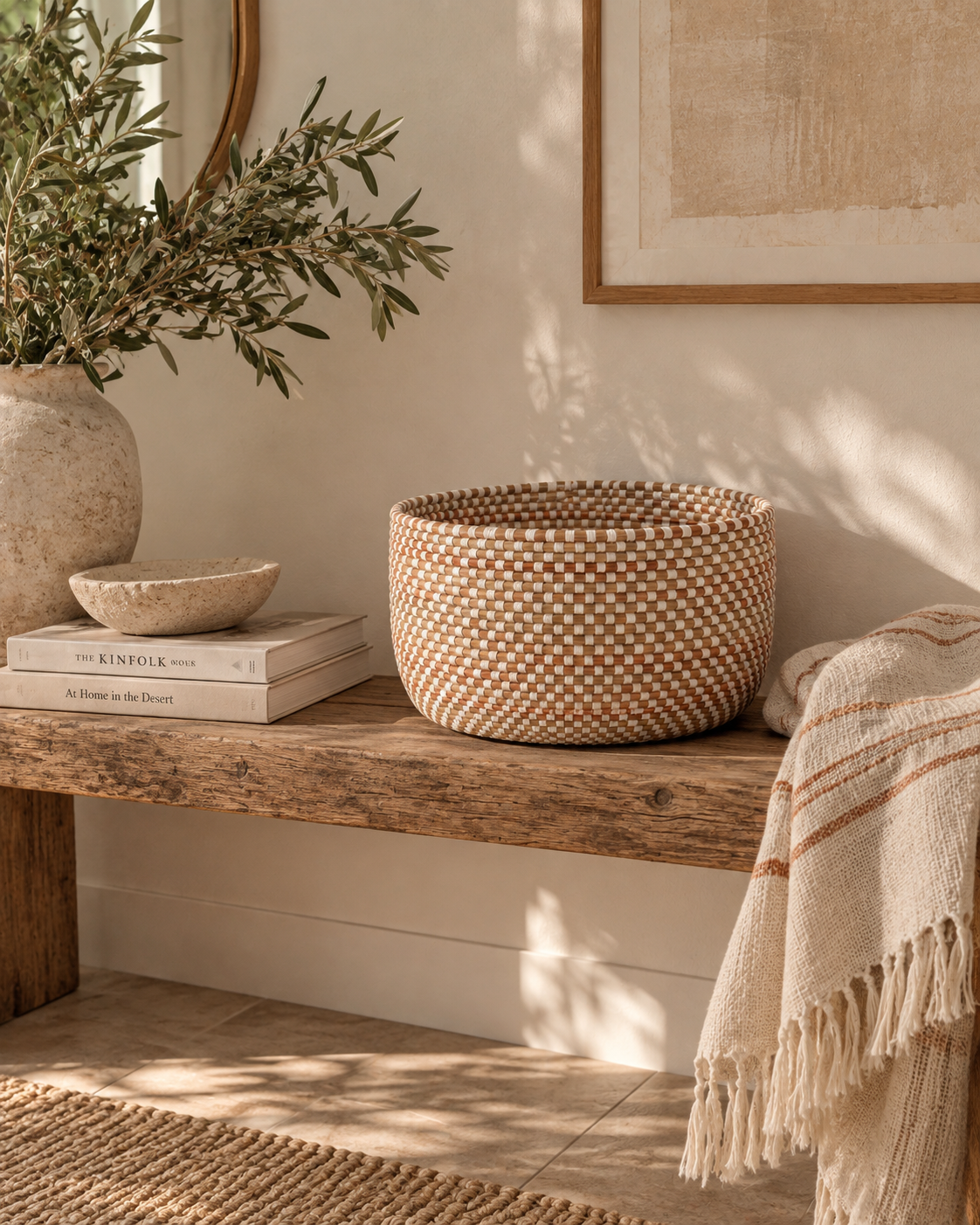 Cleo Checker Storage Basket
