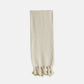 Cream Pom Pom Throw Blanket