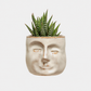 Cream Stoneware Mini Face Planter