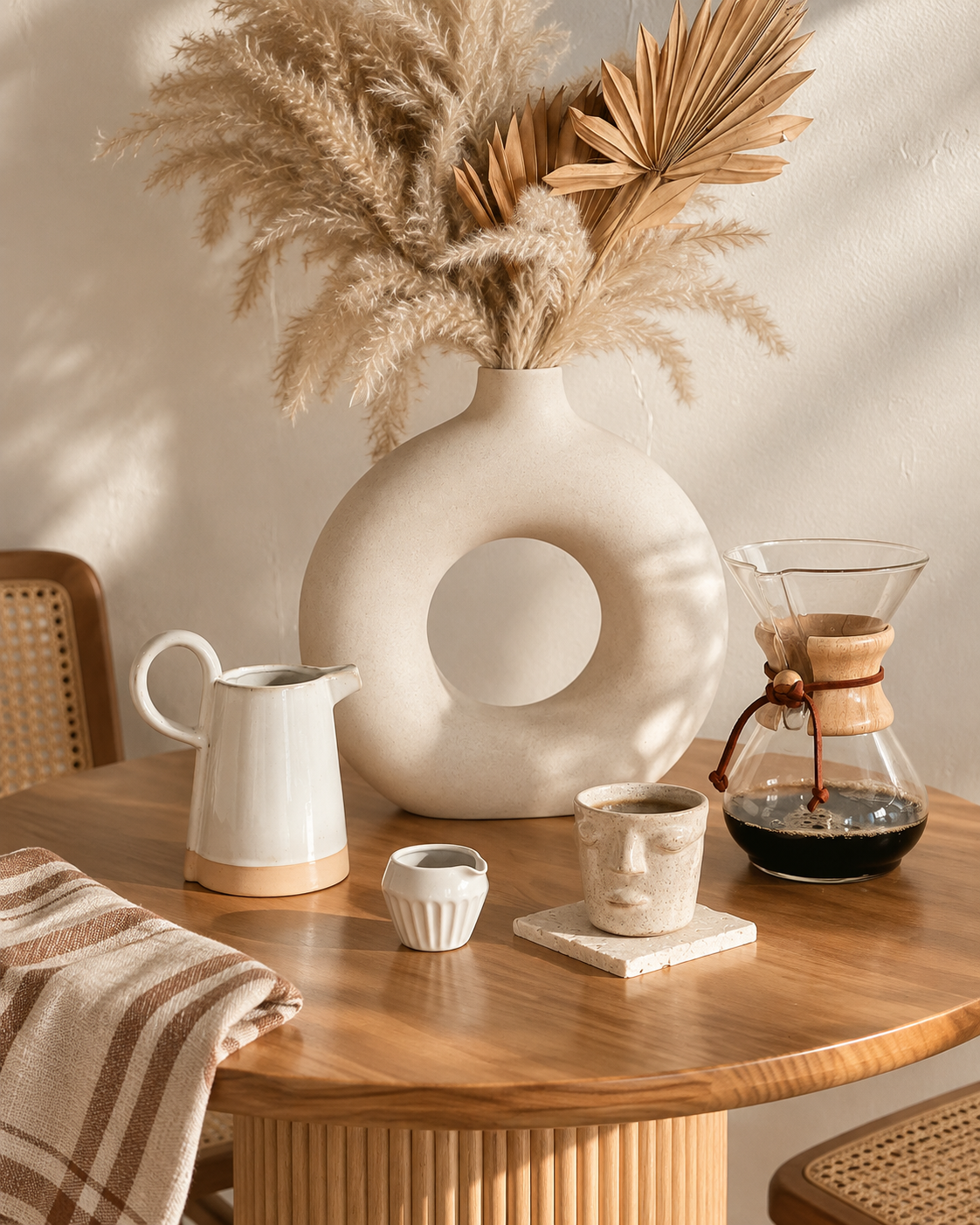 White Fluted Stoneware Creamer