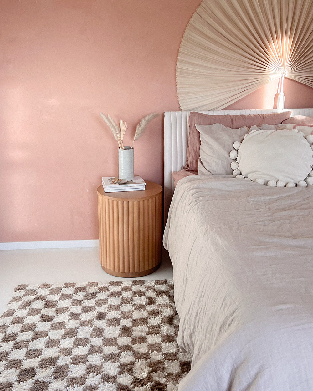 Brown Checkerboard Shag Rug