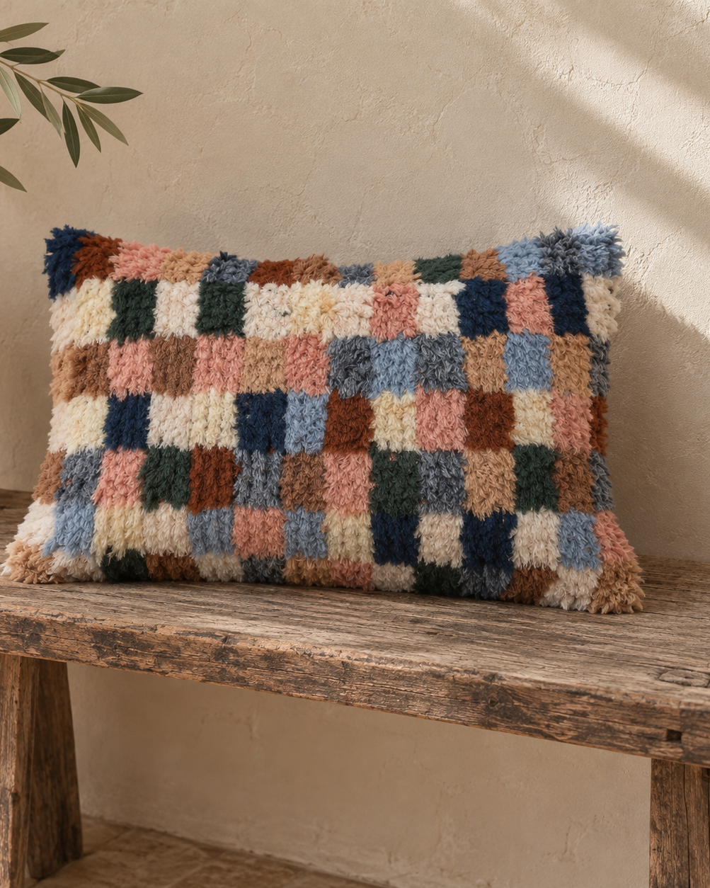 Marlow Checkered Wool Pillow