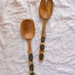 Mango Wood Rattan Salad Servers