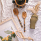 Mango Wood Rattan Salad Servers